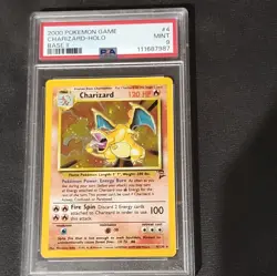 Pokemon TCG 2000 Base Set 2 Charizard 4/130 Holo English PSA 9 - Image 1