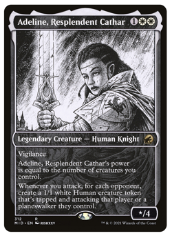 MTG: Showcase Adeline, Resplendent Cathar & Tokens - Rare Midnight Hunt (MID) NM - Image 1