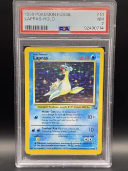 1999 Pokemon WOTC Jungle Unlimited Lapras Holo 10/62 PSA 7 Vintage - Image 1