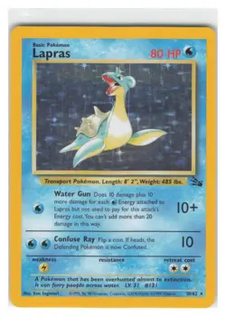 1999 Pokemon Lapras 10/62 Fossil Holo Rare LP - Image 1