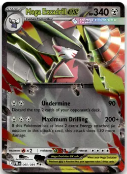MEGA EXCADRILL EX 065/084 -- NM/M -- DOUBLE RARE PITCH BLACK POKEMON HOLO -- - Image 1