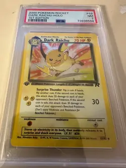 2000 Pokemon Rocket 1st Edition Dark Raichu No. 83 PSA 7 - Image 1
