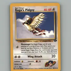 Koga's Pidgey 49/132 Uncommon Gym Challenge Pokemon Unlimited Moderately Played - Image 1