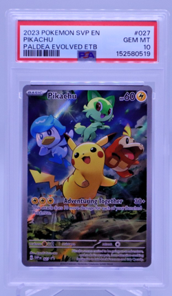 Pokemon Pikachu 027 Black Star Promo Paldea Evolved ETB GEM MINT PSA 10 S019 - Image 1
