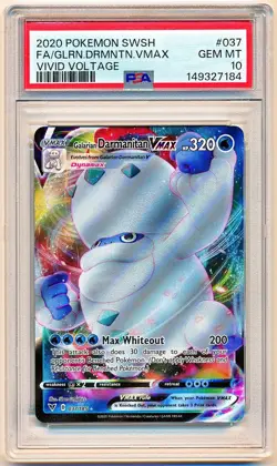 Pokemon Sword Shield Vivid Voltage Galarian Darmanitan VMax Full Art #037 PSA 10 - Image 1