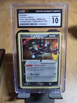 Pokemon Greninja TCG Gold Star SWSH144 25th Celebrations CGC 10 Nt Psa - Image 1