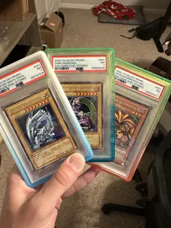 2002 Yu-Gi-Oh! DDS Complete PSA 7 Set (Blue Eyes, Dark Magician, And Exodia) - Image 1
