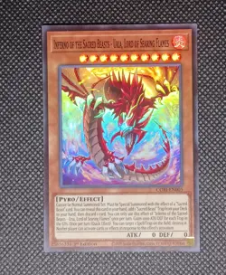 Yugioh Inferno of the Sacred Beasts Uria Lord of Searing Flames Super Rare CORI - Image 1