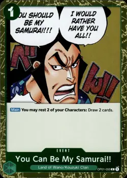 You Can Be My Samurai!! (Pirate Foil) OP01-055 FOIL Premium Booster Vol. 2 NM - Image 1