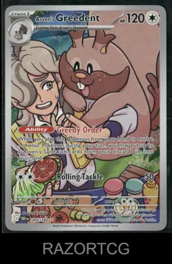 ARVEN'S GREEDENT 205/182 ILLUSTRATION RARE DESTINED RIVALS POKEMON NM/M - Image 1