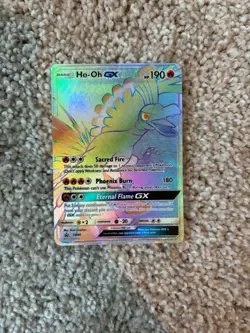Ho Oh GX Holographic Promo Pokemon Card Good Condition SM80 - Image 1