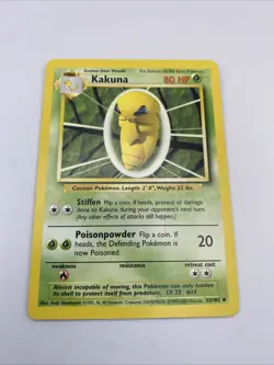 Kakuna 33/102 Base Set Wotc Pokemon Card - Image 1