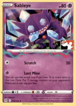 SABLEYE 070/196 RARE PRIZE PACK SERIES CARDS POKEMON NEAR MINT - Image 1