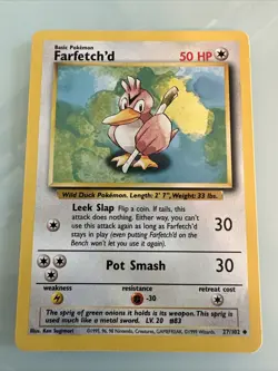 FARFETCH’D - Base Set - 27/102 - Uncommon - Pokemon Card - Unlimited - NM - Image 1