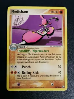 Pokemon Card Medicham 34/108 EX Power Keepers Uncommon - Image 1