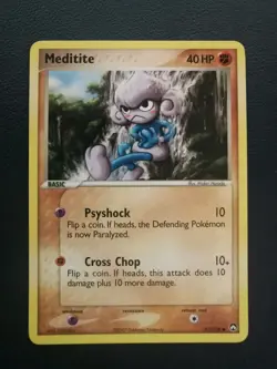 Pokemon Card Meditite 55/108 EX Power Keepers Common - Image 1