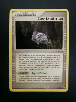 Pokemon Card Trainer Claw Fossil 84/108 EX Power Keepers Common - Image 1
