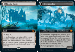 MTG Hostile Hostel // Creeping Inn - Foil - Extended Art, Innistrad: Midnight Hu - Image 1