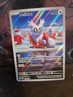 Delibird 152/132 Pokemon card Mega Evolution illustration rare holo NM - Image 1