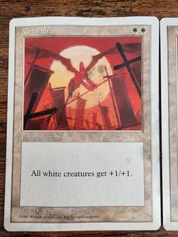 2x MTG Crusade ⭐5th (Fifth) Edition ⭐LP Water DMG ⭐21 HQ PICS! ⭐1997 Rare Magic - Image 3