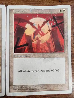 2x MTG Crusade ⭐5th (Fifth) Edition ⭐LP Water DMG ⭐21 HQ PICS! ⭐1997 Rare Magic - Image 4