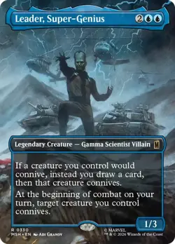 MSH Borderless LEADER SUPER-GENIUS 1x Rare Magic Marvel Super Heroes MTG - Image 1