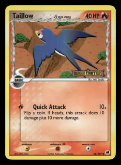 Taillow 66/101 Common Dragon Frontiers Pokemon Reverse Holo Lightly Played - Image 1