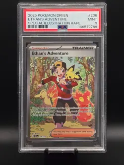 POKEMON TCG | ETHAN'S ADVENTURE 236/182 2025 DESTINED RIVALS SIR | PSA 9 - Image 1