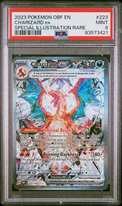 Pokemon TCG Charizard ex Obsidian Flames 223/197 Holo Special Illustration PSA 9 - Image 1