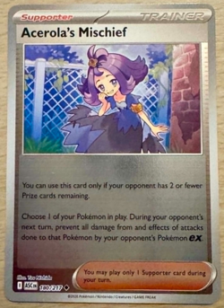 Pokemon TCG Acerola's Mischief 180/217 Ascended Heroes Reverse Holo Trainer Card - Image 1