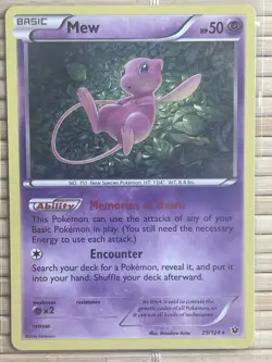 Mew 29/124 Fates Collide Rare Holo Pokemon TCG [LP] - Image 1