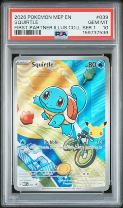 PSA 10 2026 Pokemon Black Star Promo #039 Squirtle First Partner Illus Series 1 - Image 1