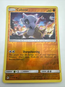 Cubone 37/68 Common Hidden Fates Pokemon Reverse Holo Near Mint - Image 1
