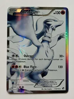 2011 Pokemon Reshiram BW1 BLW: Black & White (113/114) Full Art Holo - Image 1