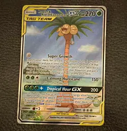 Pokemon Rowlet & Alolan Exeggutor GX 215/236 Unified Minds Ultra Rare Holo TAG - Image 1