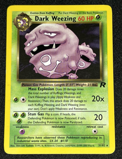 Dark Weezing 31/82 Team Rocket WOTC Non Holo Rare Pokemon Card LP - Image 1