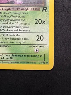 Pokemon TCG Dark Weezing 31/82 Team Rocket Non Holo Rare Vintage WOTC LP- - Image 5