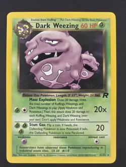 Dark Weezing 31/82 Rare – Team Rocket – LP-NM Pokemon TCG WOTC - Image 1
