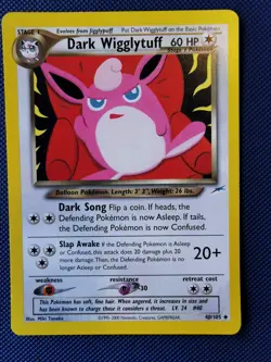 Pokemon TCG Dark Wigglytuff Neo Destiny 40/105 Regular Unlimited Uncommon - Image 1