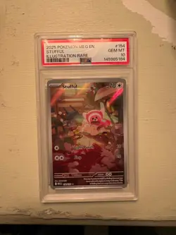 Pokemon Mega Evolution Stufful 154/132 Illustration Rare Holo PSA 10 GEM MINT - Image 1