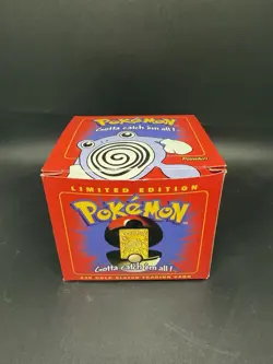 Pokemon Burger King 23K Gold Poliwhirl Card - w/ Box 1999 VTG SEALED BALL - Image 2