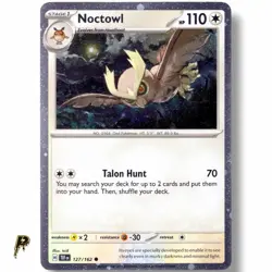 Pokemon Temporal Forces Noctowl 127/162 Cosmos Holo Card NM - Image 1