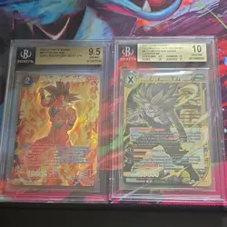 Bandai Dragon Ball Super BGS Graded Foil 2-Card Lot: Goku & Son Gohan BT17 - Image 1