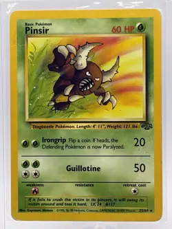 Pokemon TCG Pinsir Card 25/64 Jungle Unlimited Non-Holo Rare, LP+ Condition - Image 1
