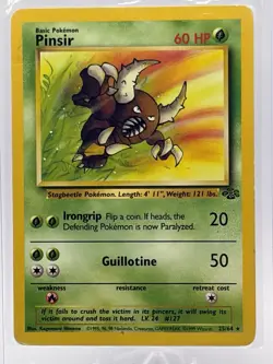 Pokemon TCG Pinsir Card 25/64 Jungle Unlimited Non-Holo Rare, LP+ Condition - Image 2