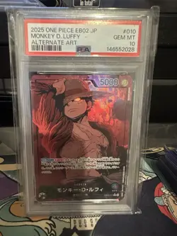 PSA 10 Monkey D. Luffy EB02-010 Alternate Art Leader One Piece Card - Image 1