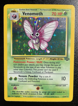 Venomoth 13/64 Jungle Holo Vintage Pokemon Card MP - Image 1