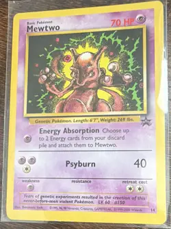 Pokemon TCG Wotc Promo Mewtwo 14/53 1999 Holo 70 HP Psyburn 40 Wizards - Image 1