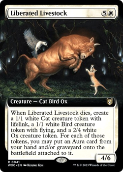 MTG - Liberated Livestock - Extended Art - WOE Commander - Magic the Gathering - Image 1