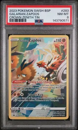 GALARIAN ZAPDOS 283 PSA 8 NM-MT - 2023 POKEMON SWSH BLACK STAR PROMO - Image 1